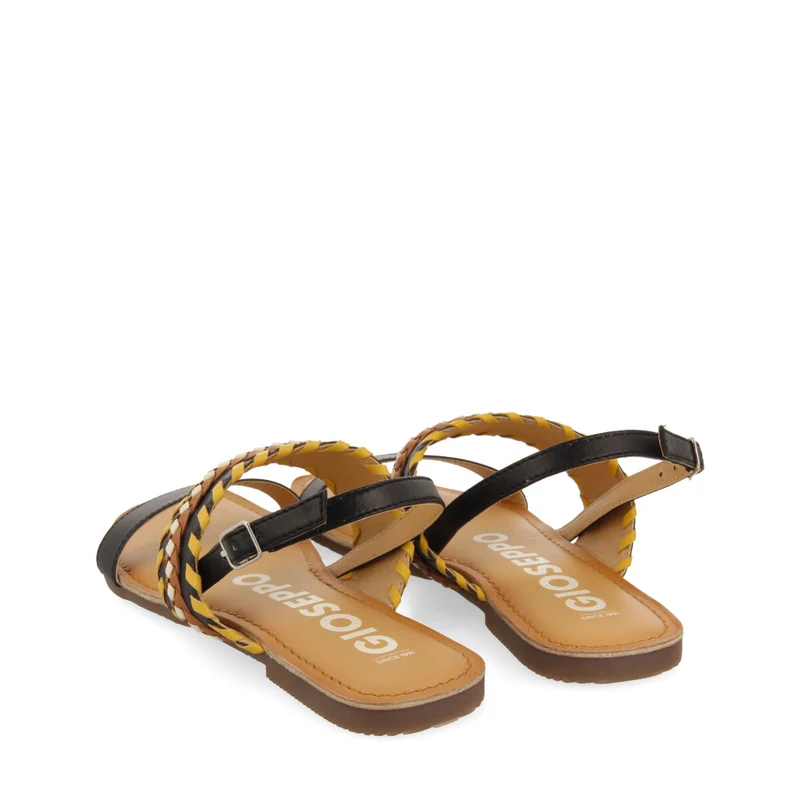 Melun women's black sandals with geometric details