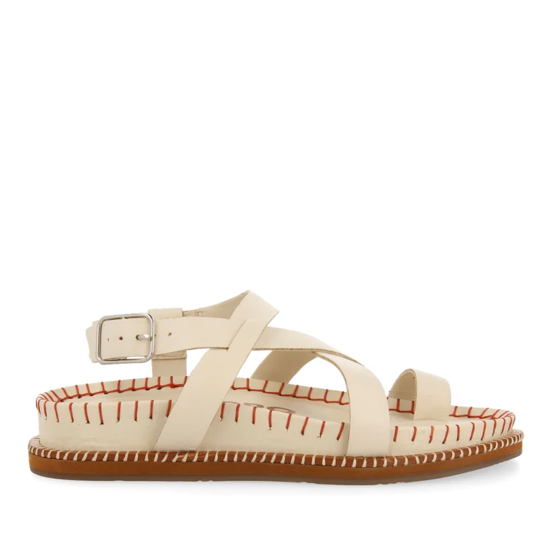 Liborina women's off-white footbed sandals with straps