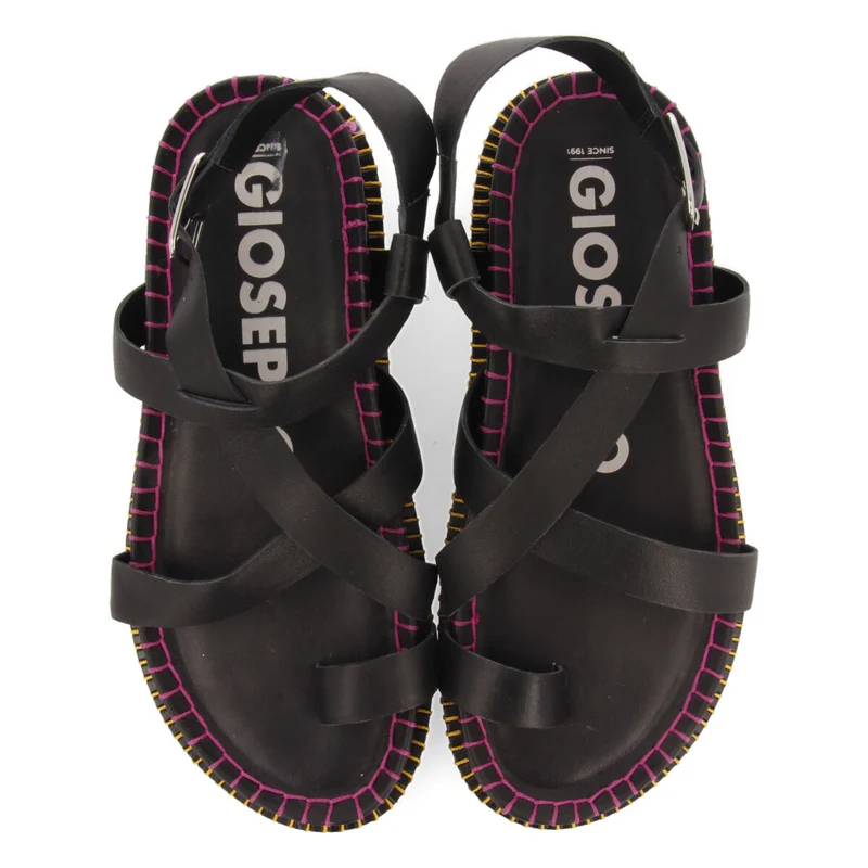 Liborina women's black footbed sandals with straps