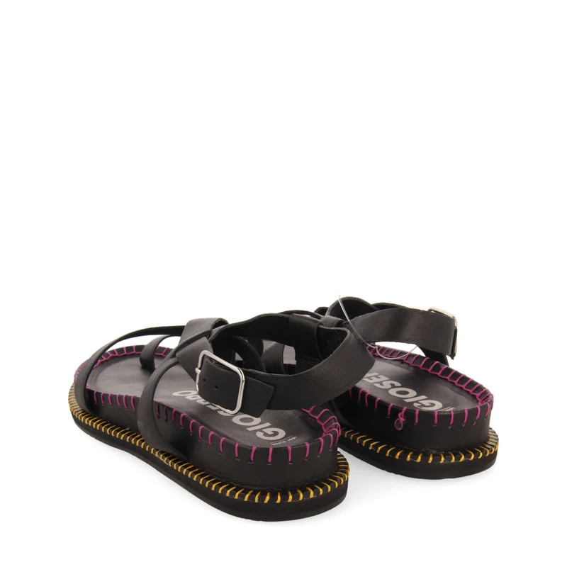 Liborina women's black footbed sandals with straps