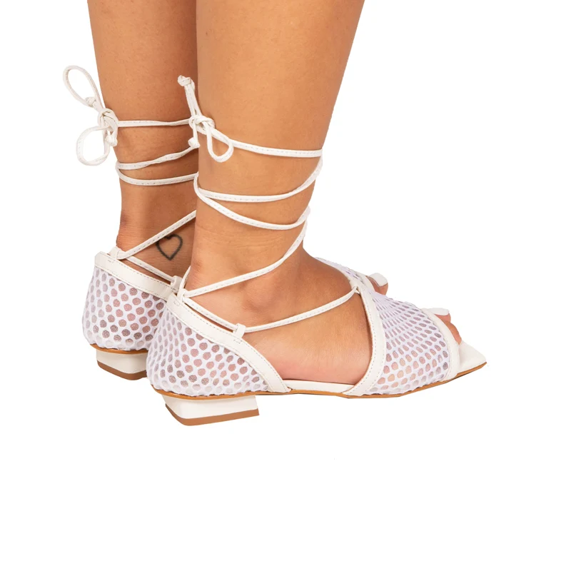 Spiaggia White Leather/Net