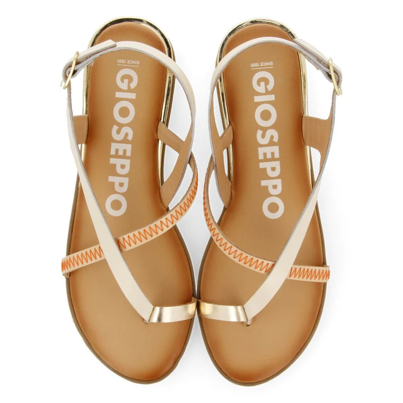 Gioux women's off-white leather sandals with straps