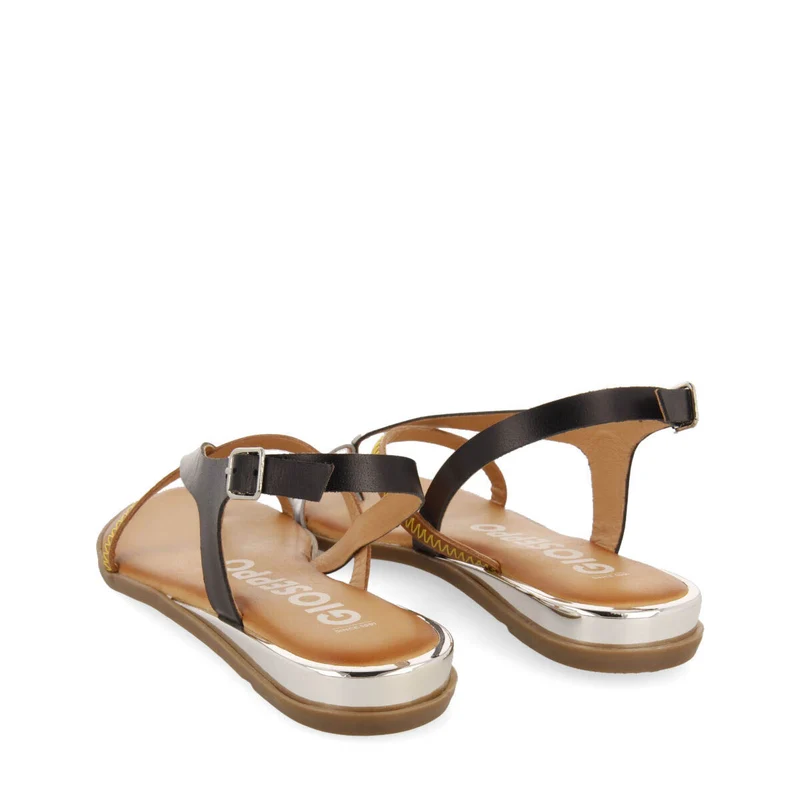 Gioux women's black leather sandals with straps