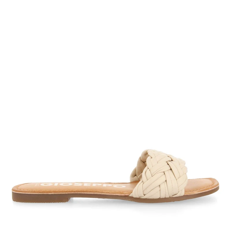 Chacrise women's flat sandals with braided off-white vamps