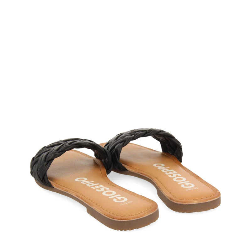 Chacrise women's flat sandals with braided black vamps