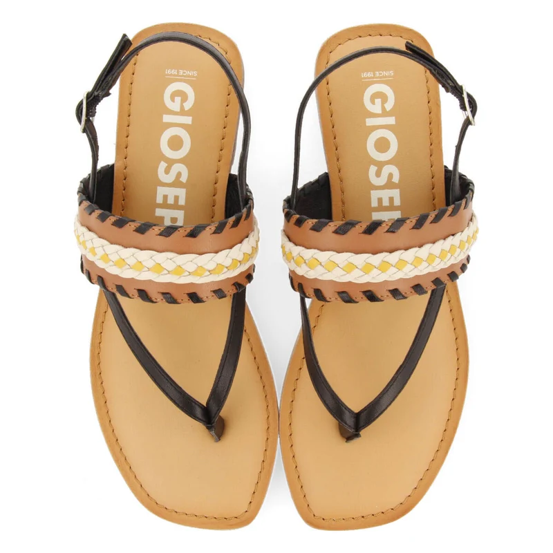 Jatai women's black sandals with geometric details