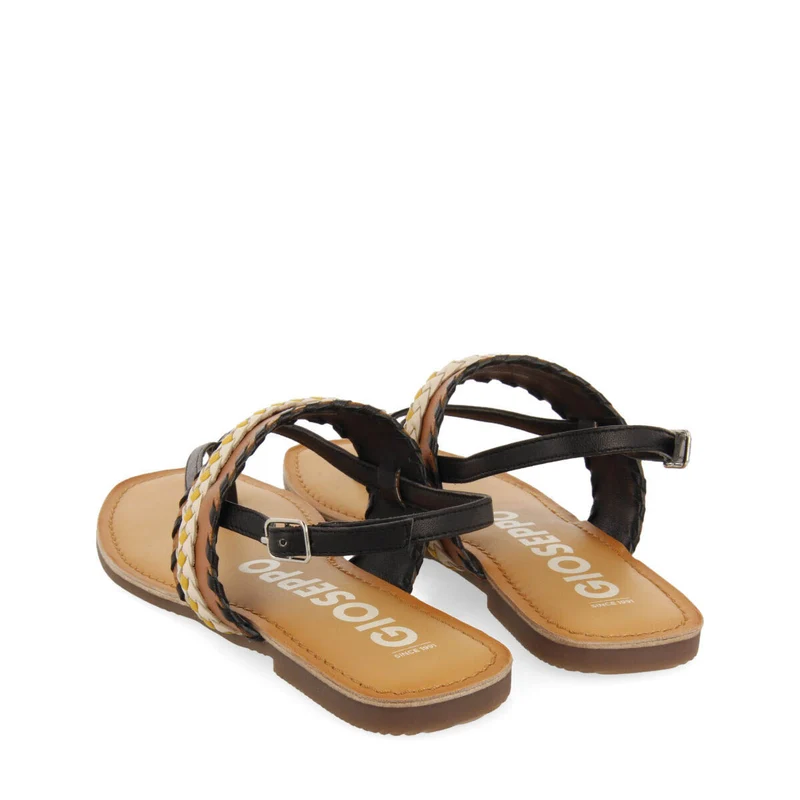 Jatai women's black sandals with geometric details
