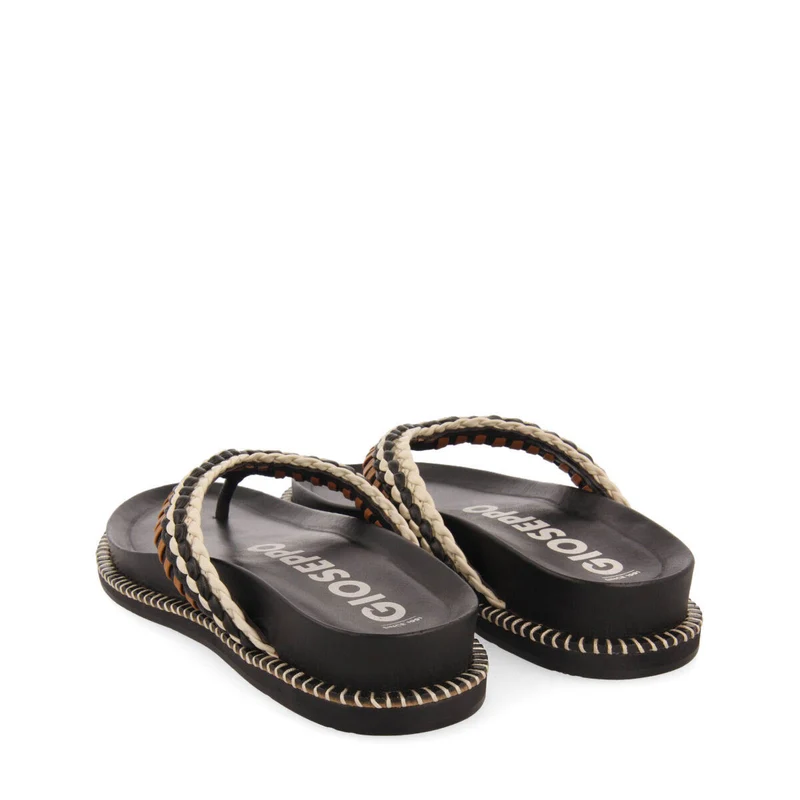 Itaja women's black sandals with geometric details