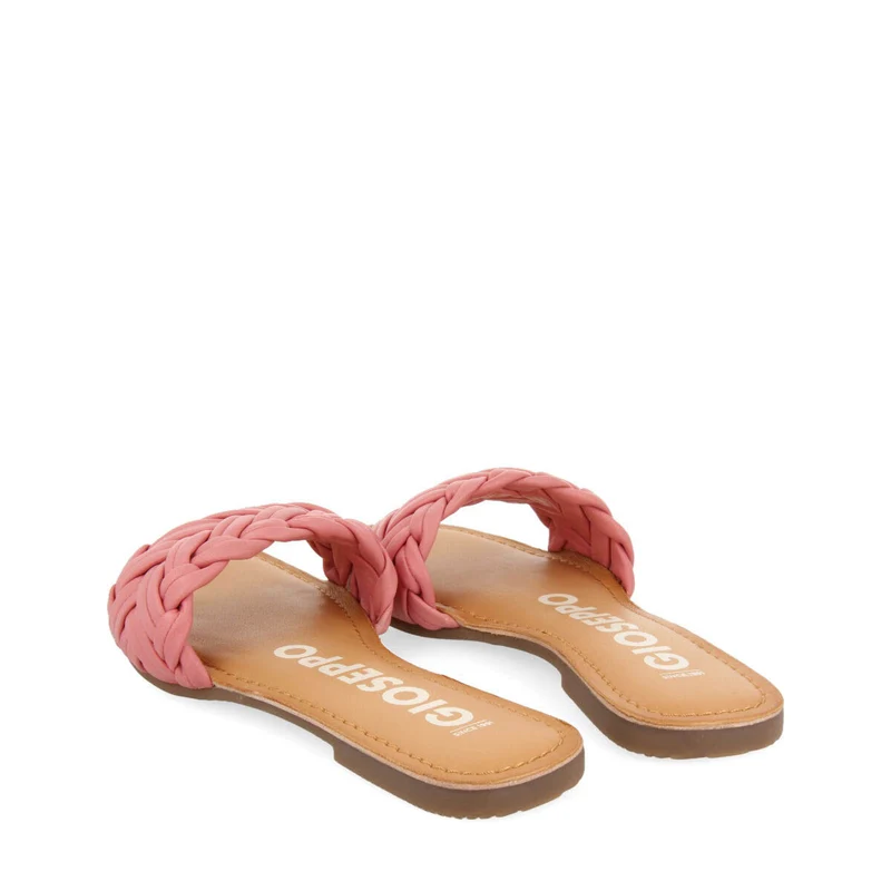 Chacrise women's flat sandals with braided pink vamps