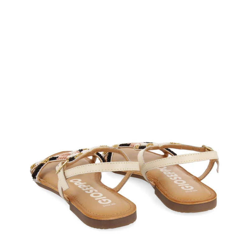 Dracy women's flat sandals with decorative multicoloured beads
