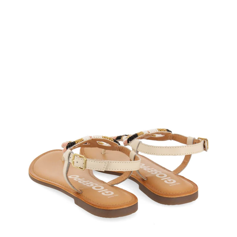 Mandaue women's flat sandals with decorative multicoloured beads