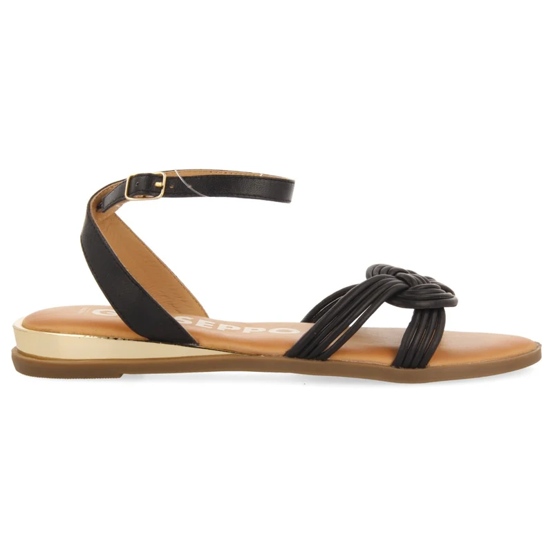 Telha women's black sandals with knotted straps