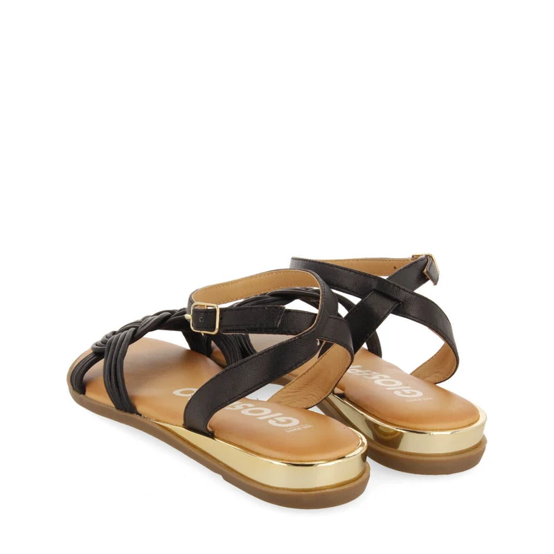 Telha women's black sandals with knotted straps
