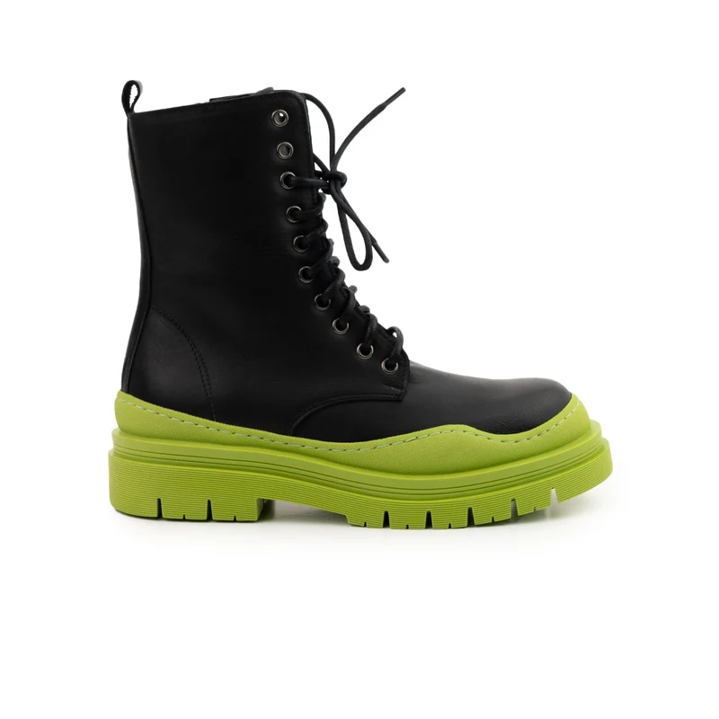 Nagasaki Black Leather/Green Sole
