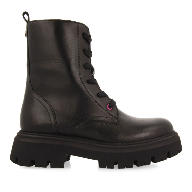 Gartness children's black leather lace-up ankle boots