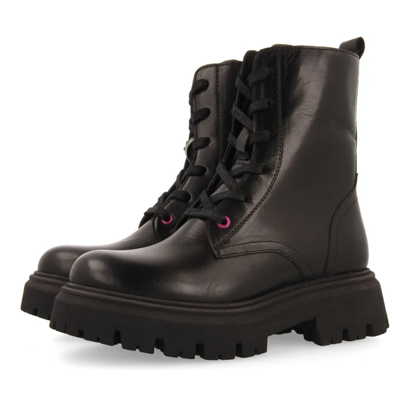 Gartness children's black leather lace-up ankle boots