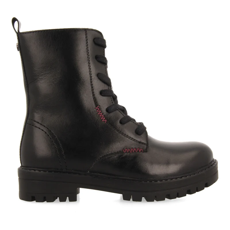Oacoma children's black leather lace-up ankle boots
