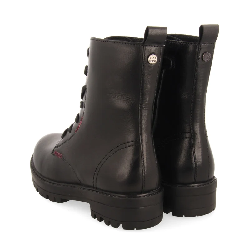 Oacoma children's black leather lace-up ankle boots