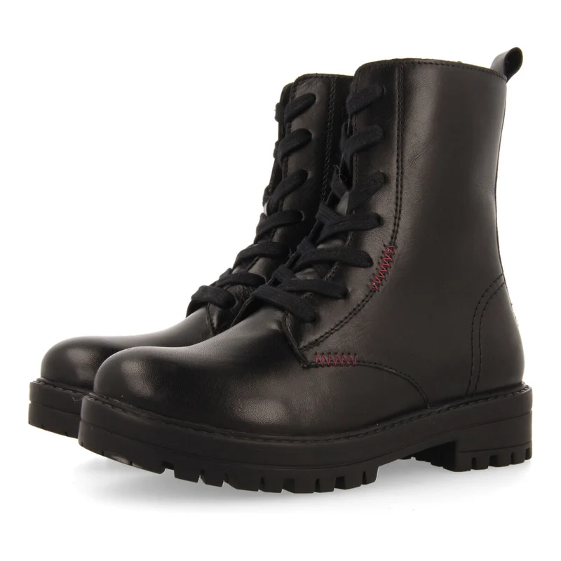Oacoma children's black leather lace-up ankle boots