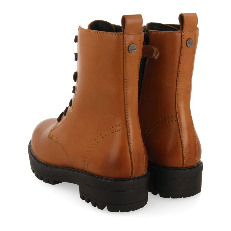 Oacoma children's tan leather lace-up ankle boots