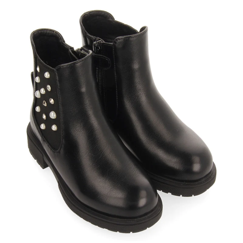 Dirleton children's black chelsea boots with decorations