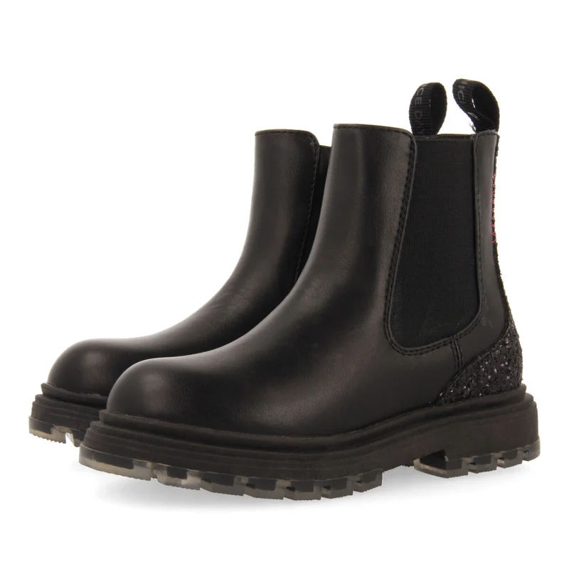Pians children's glittery black chelsea boots