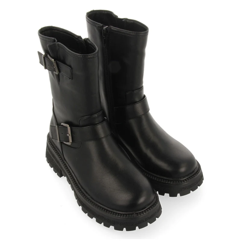 Rauris children's black biker boots with buckles