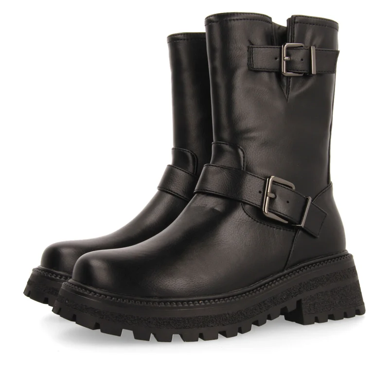 Rauris children's black biker boots with buckles