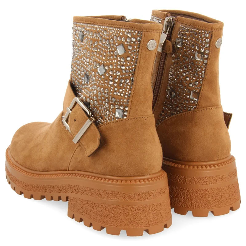 Sandl children's camel-coloured biker boots with gemstones