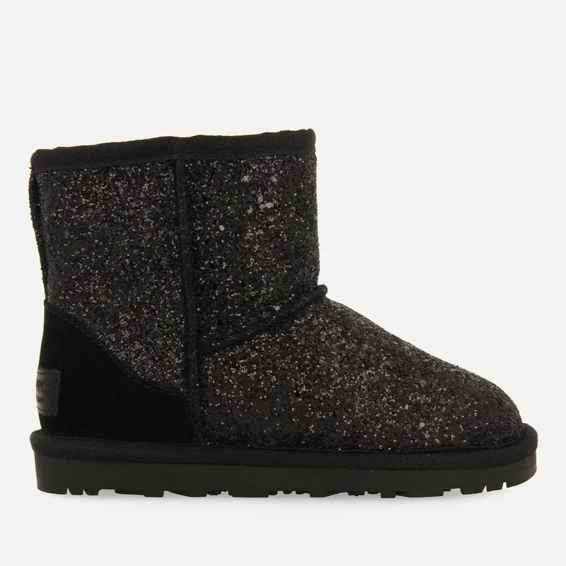 Tranoy children's glittery black shearling boots