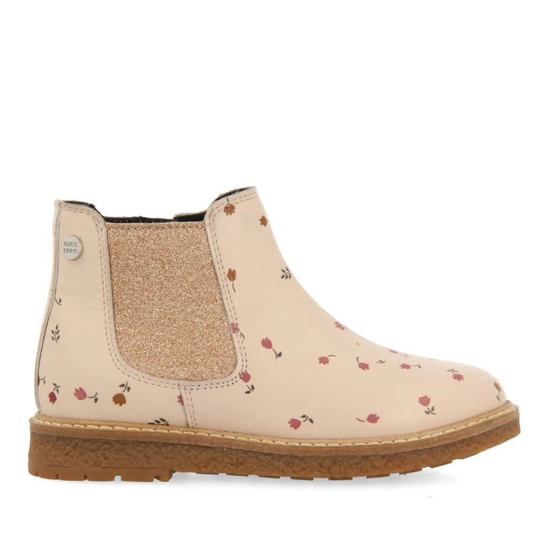 Elvenes children's floral-print pink leather chelsea boots