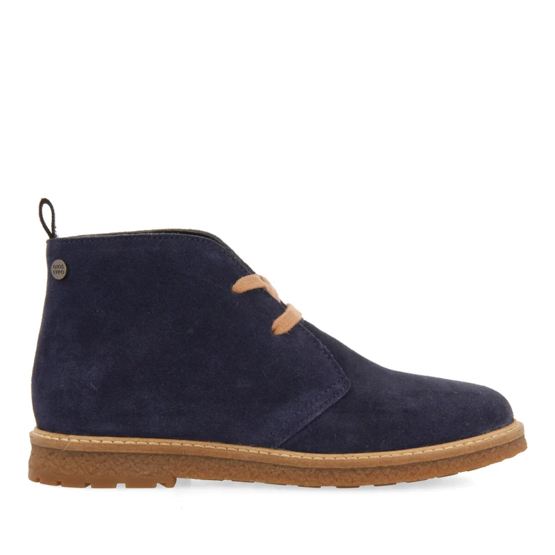 Rekvik children's navy blue leather lace-up ankle boots