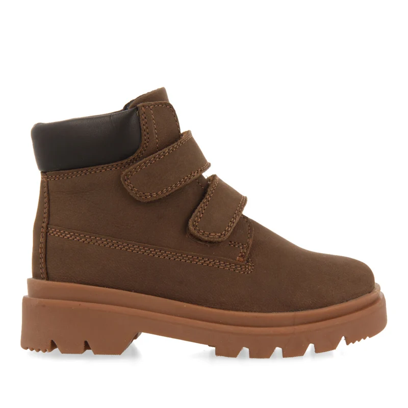 Gablitz children's brown leather ankle boots with adjustable straps