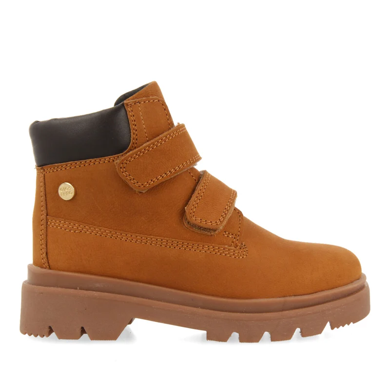 Gablitz children's tan leather ankle boots with adjustable straps