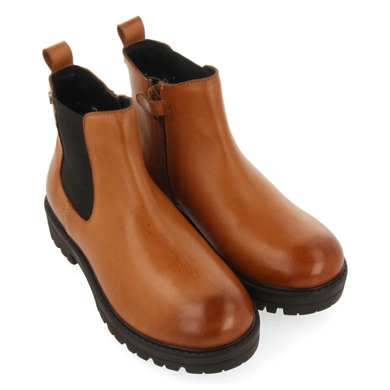 Zirl children's tan leather chelsea boots