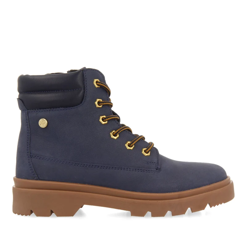 Favang children's tan leather lace-up ankle boots