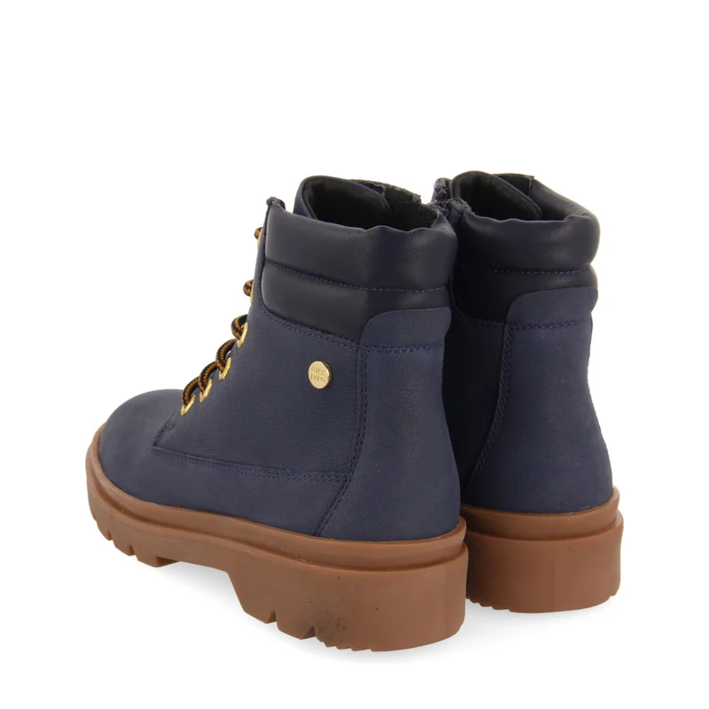 Favang children's tan leather lace-up ankle boots