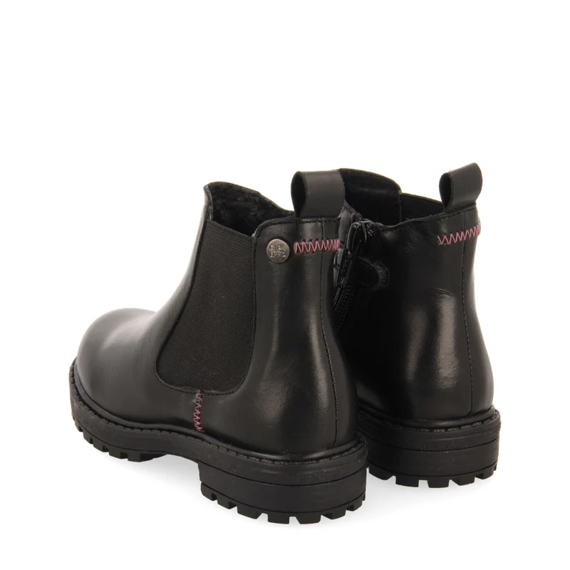 Balmedie children's black leather chelsea boots