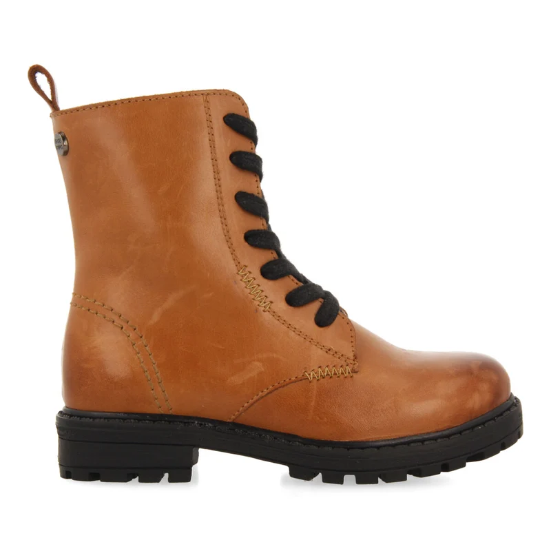 Caol children's tan leather lace-up ankle boots
