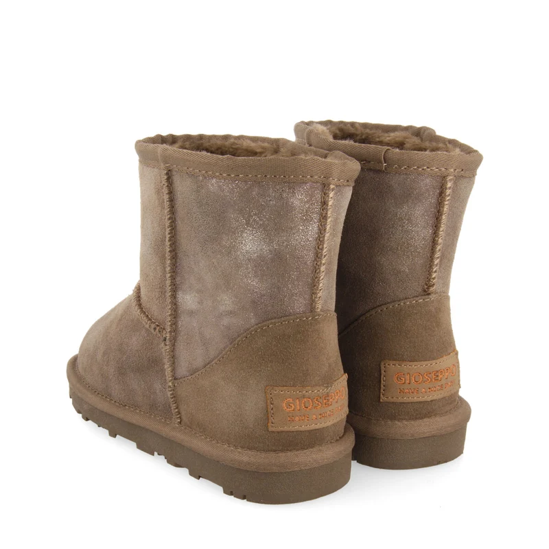 Virrat children's metallic grey split-suede shearling boots