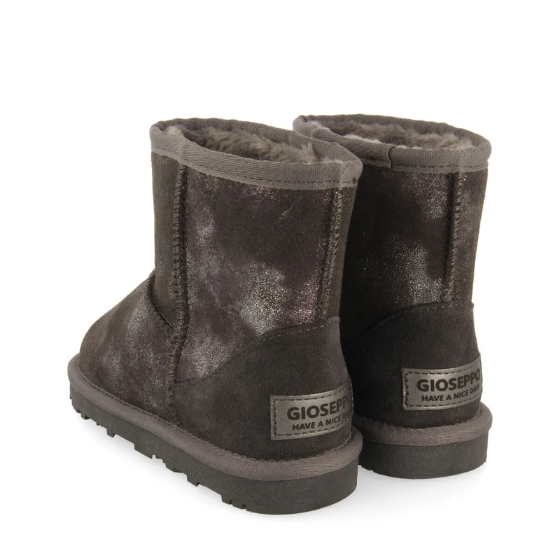 Virrat children's metallic grey split-suede shearling boots
