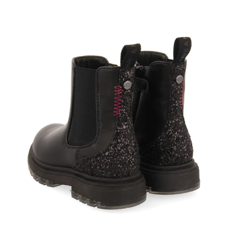 Pians children's glittery black chelsea boots