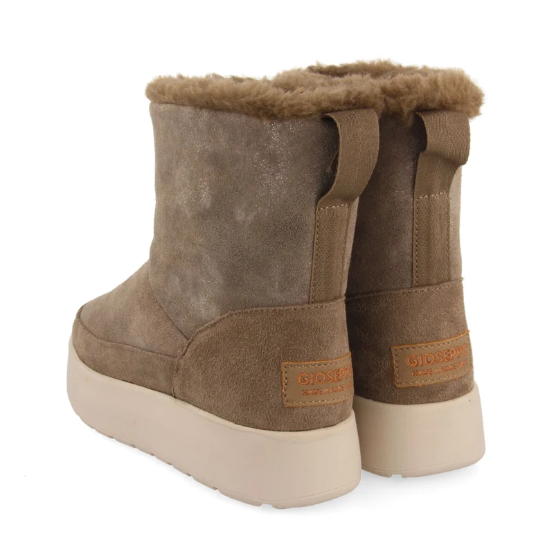 Banff women's metallic taupe split-suede shearling boots