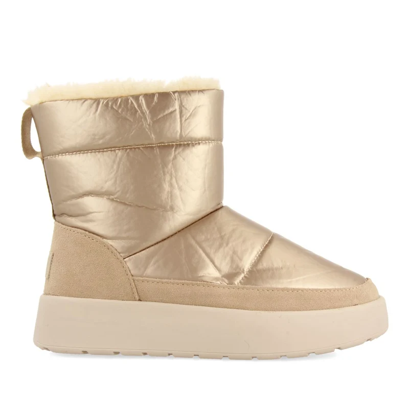 Brechin gold quilted shearling boots