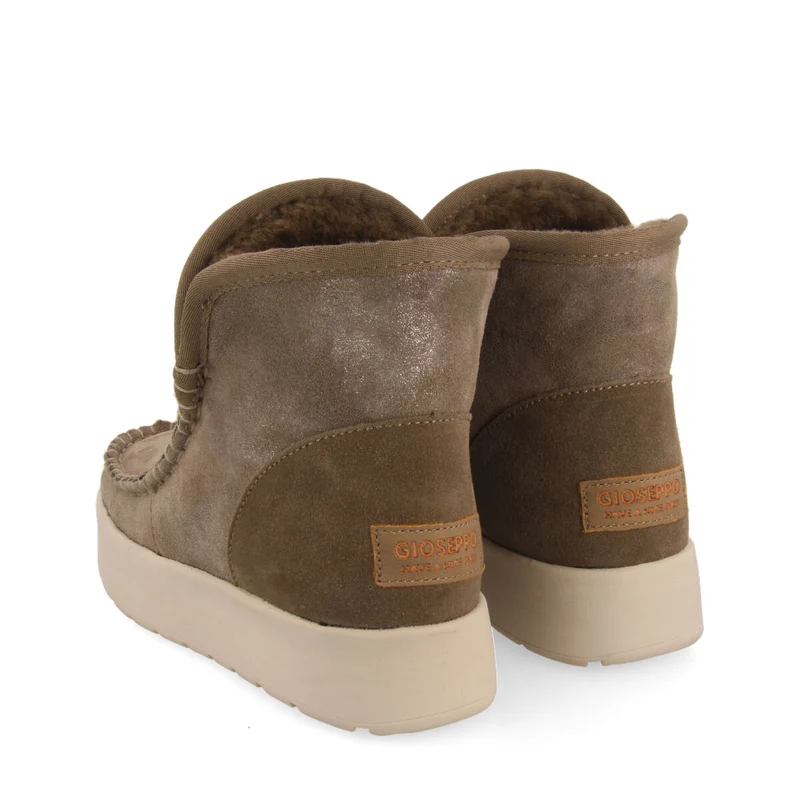 Annan women's metallic taupe split-suede shearling boots