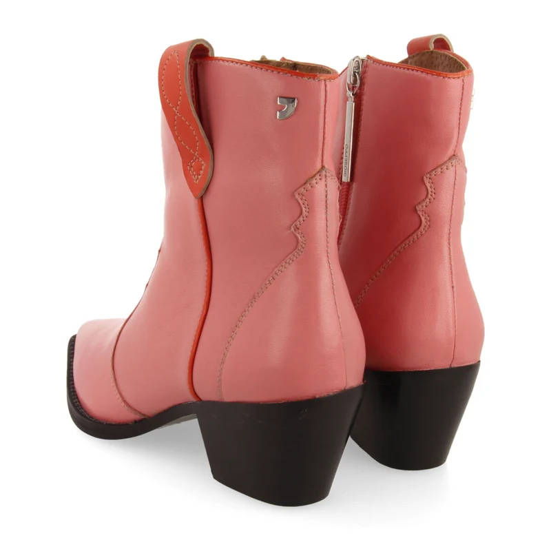 Sylte women's pink leather cowboy boots