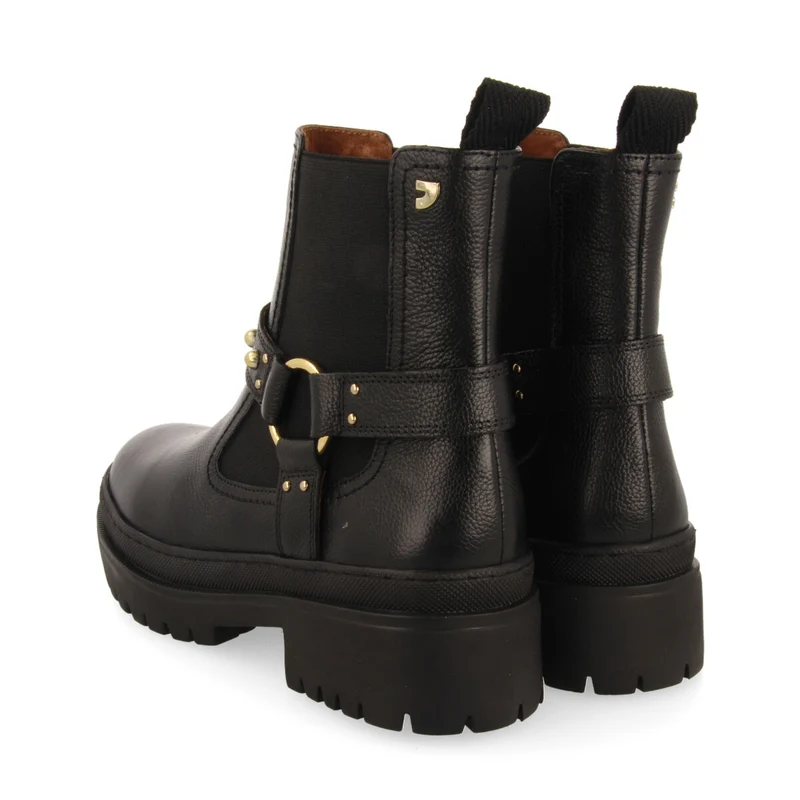 Liff women's black leather chelsea boots with studs