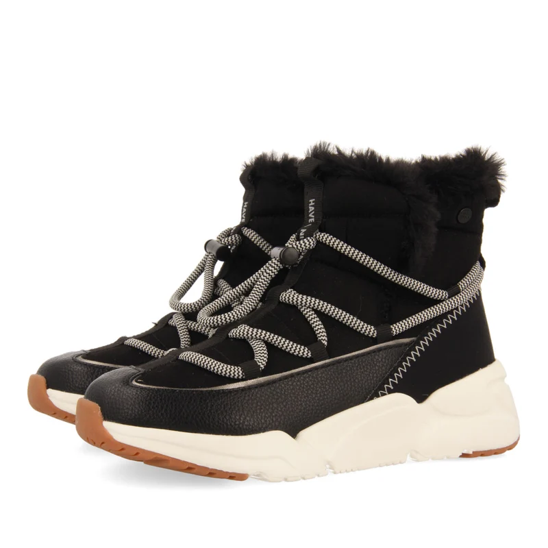 Hainfeld children's black winter boot-style sneakers