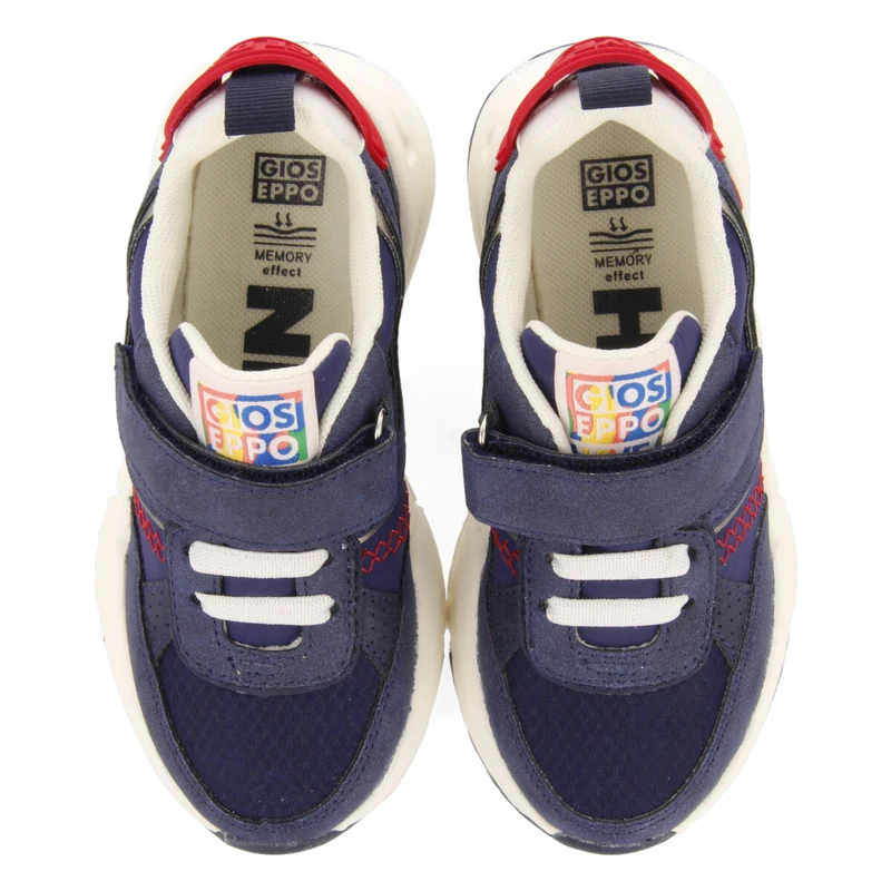 Drumoak children's navy blue lace-up sneakers with adjustable fastenings