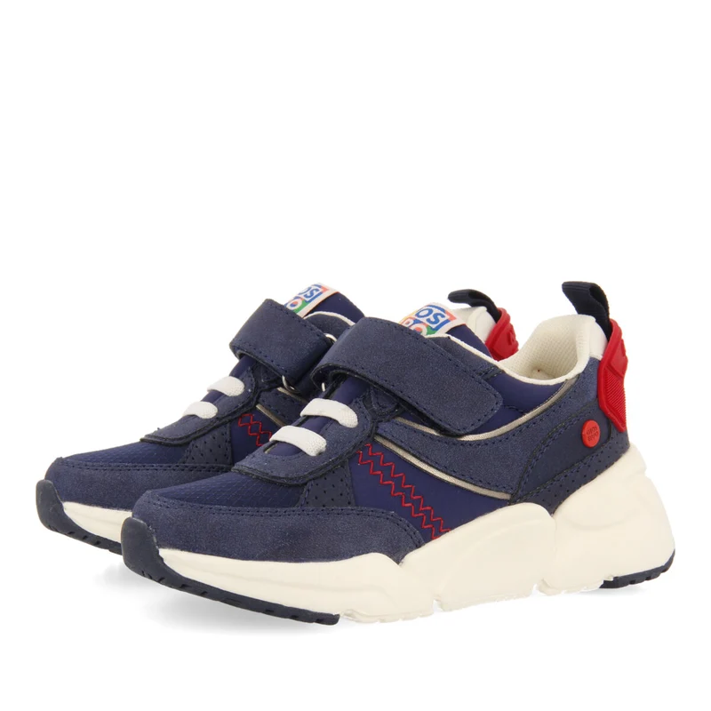 Drumoak children's navy blue lace-up sneakers with adjustable fastenings